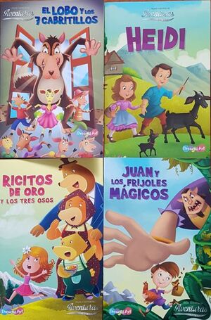 Compra Pack Peque Cuentos De Aventuras Para Sonar (lobo Y Los 7 Cabitillos, Heidi, Juan Y Los Frijoes Magicos, Ricitos De Oro Los Tres Osos) Bbmcw0269 en click.gt