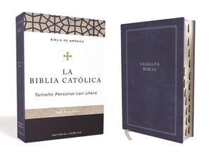 Compra Biblia Católica, Tapa Dura, Azul, Tamaño Personal Con Uñero en click.gt