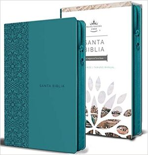 Compra Biblia Reina Valera 1960 Letra Grande. Símil Piel Aguamarina, Cremallera, Tamaño Manual en click.gt