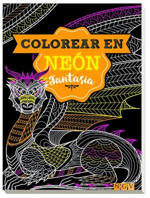 Portada del libro FANTASÍA- COLOREAR EN NEÓN - Compralo en Aristotelez.com