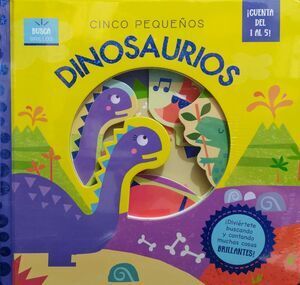 Portada del libro BUSCA BRILLOS CINCO PEQUEÑOS: DINOSAURIOS - Compralo en Aristotelez.com