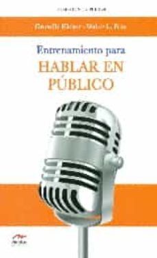 Portada del libro ENTRENAMIENTO PARA HABLAR EN PUBLICO - Compralo en Aristotelez.com