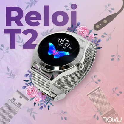 Reloj inteligente T2 plateado - Compralo en Aristotelez.com
