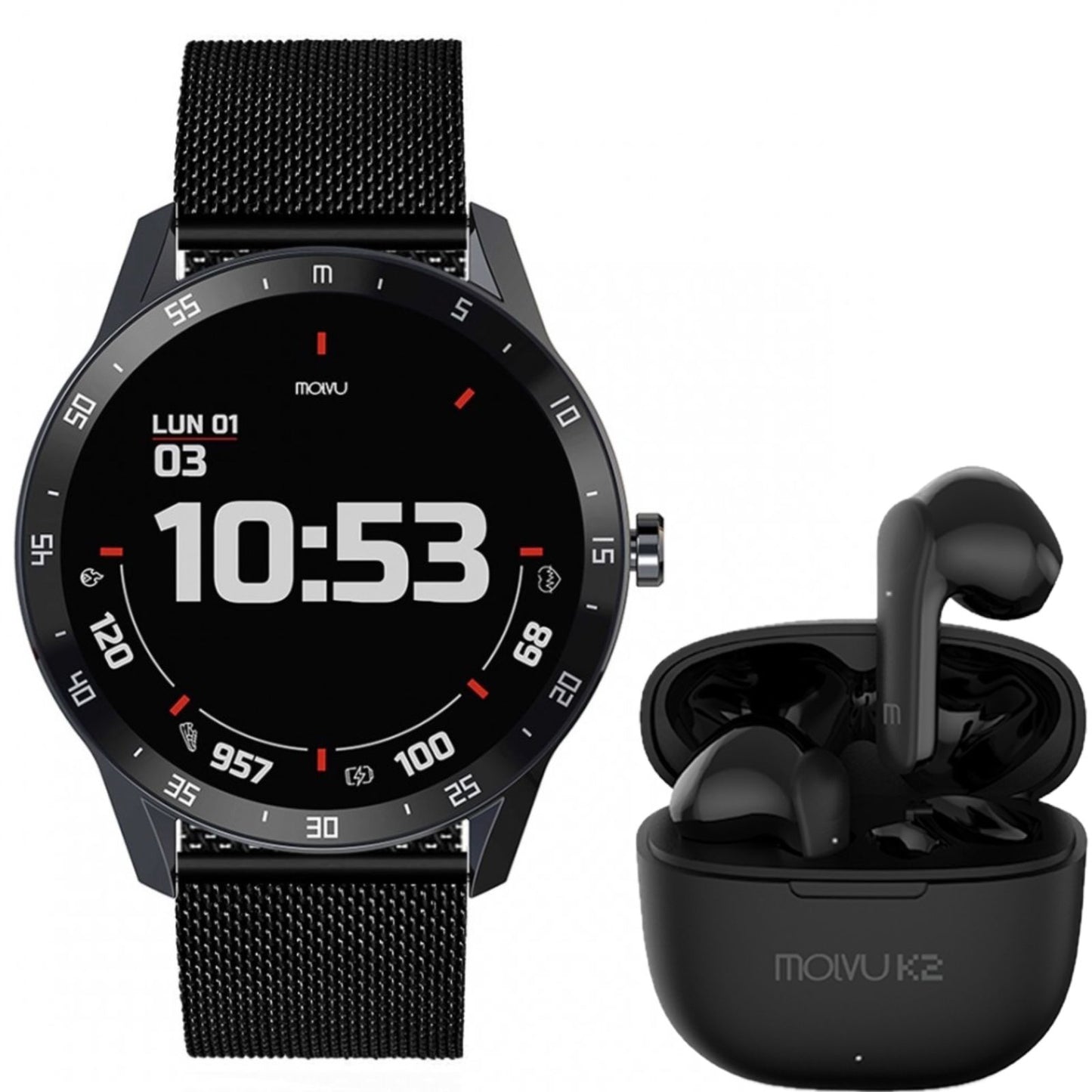Compra Reloj T6 Acero Inox + Audífonos K2 en click.gt