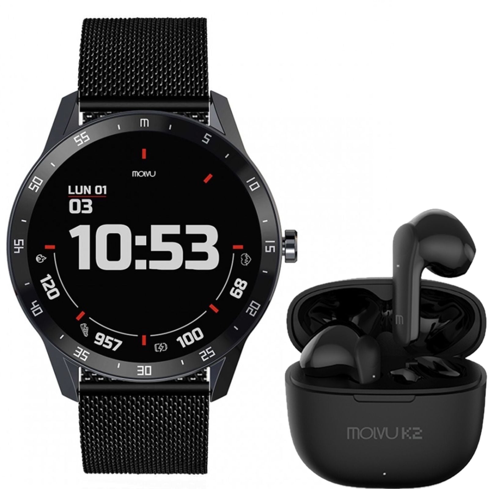 Compra Reloj T6 Acero Inox + Audífonos K2 en click.gt