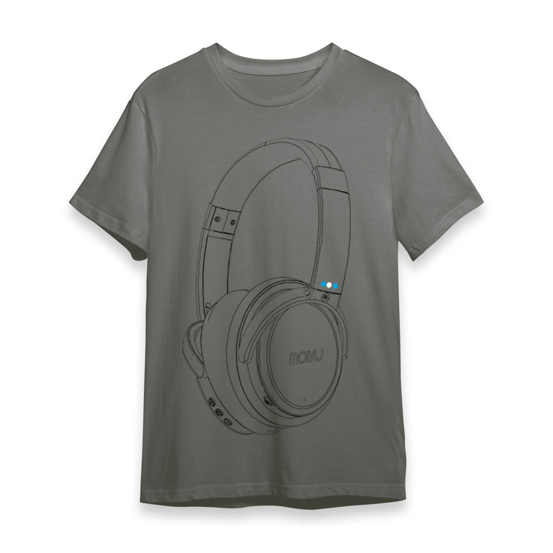 Compra T-Shirt Audífonos Y - Gris Hombre S en click.gt