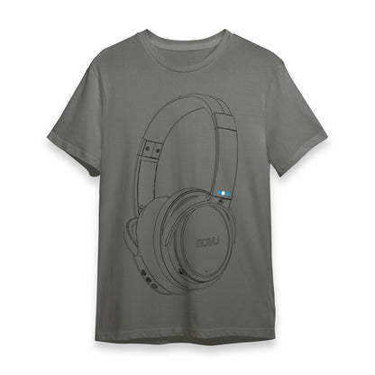 Compra T-Shirt Audífonos Y - Gris Hombre S en click.gt