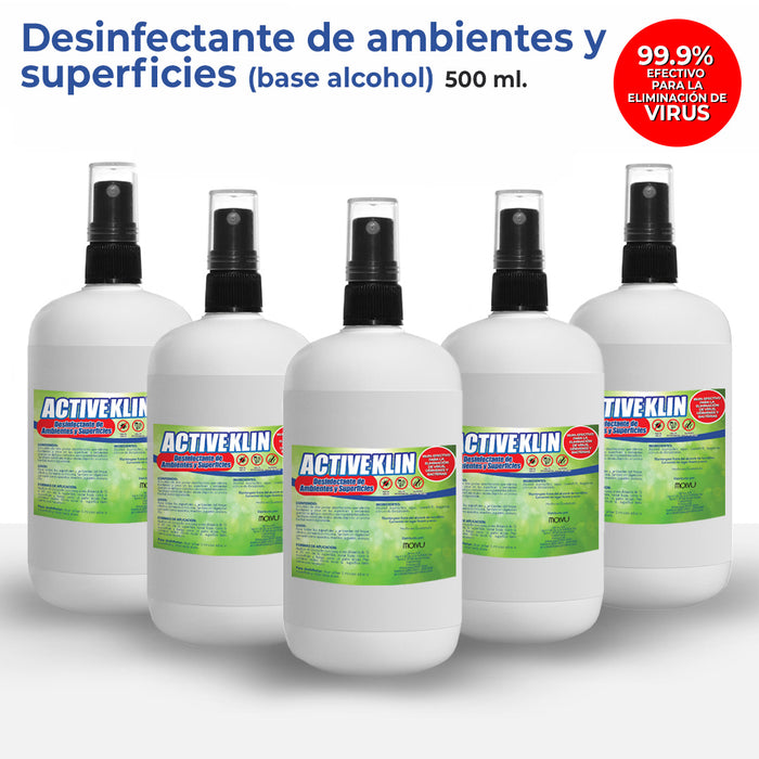 Desinfectante con alcohol en spray 500ml (5 PACK) - Compralo en Aristotelez.com