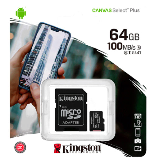 Memoria MicroSD Kingston 64GB Clase 10 - Compralo en Aristotelez.com